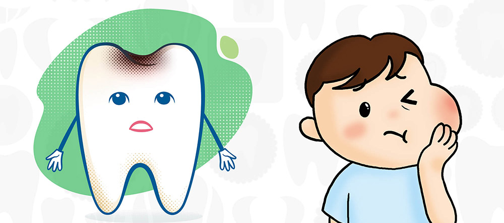 Faule Zähne und Zahnschmerzen Baby.