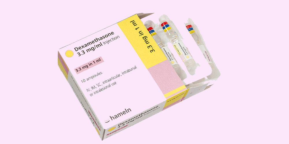 dexamethasone 3.3 mg ampoule box for toothache