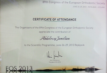 EOS 2013 certificate of attendance