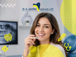 خانمی که در سن بالای سی سال از ارتودنسی استفاده می کند